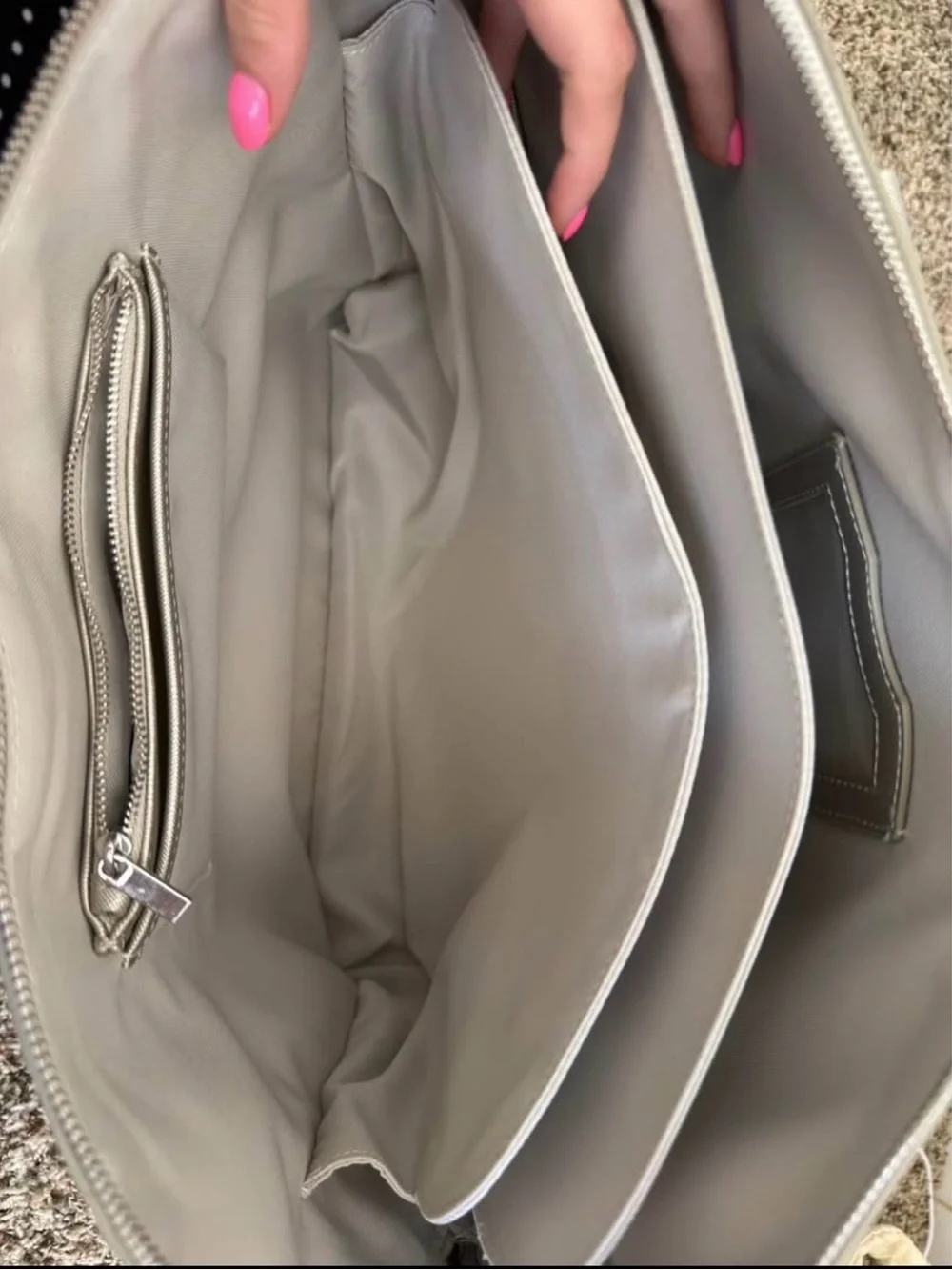 Bow-Accent Silver Tote Bag by Unknown Brand